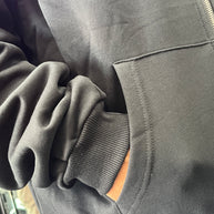 FELPA ZIP CAPPUCCIO NERA