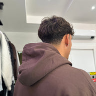 FELPA ZIP CAPPUCCIO MARRONE