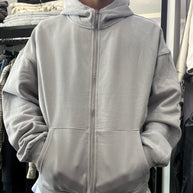 FELPA ZIP CAPPUCCIO GRGIO CHIARO