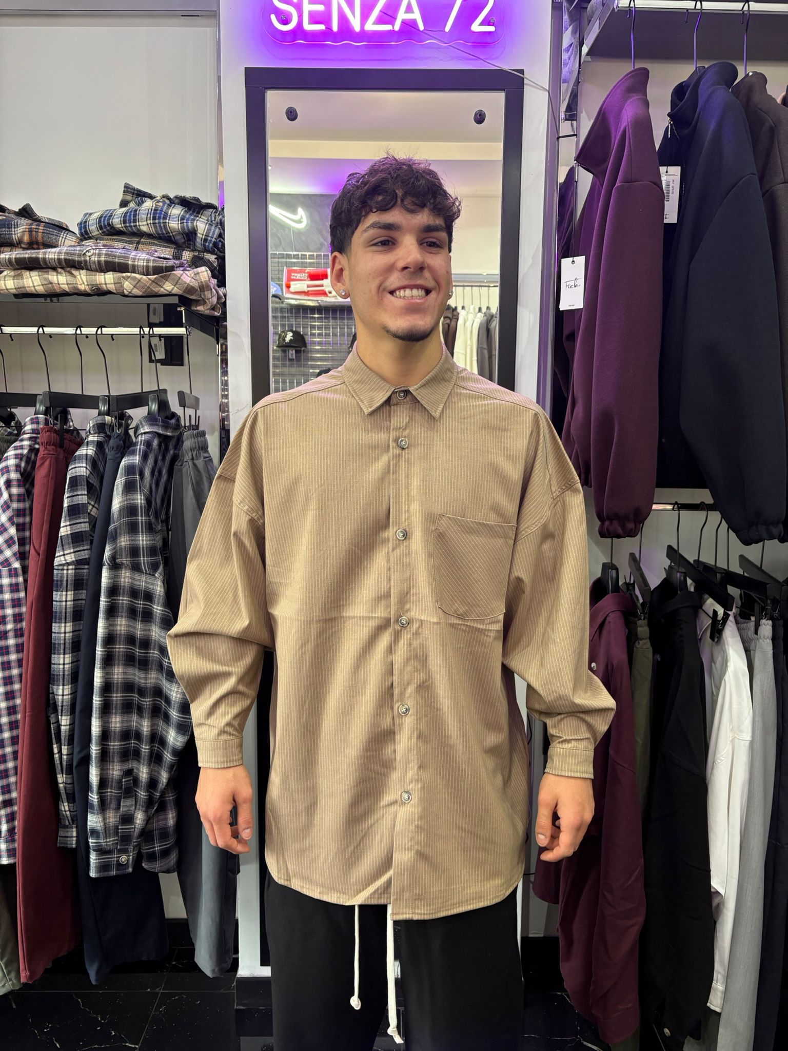 CAMICIONE A RIGHE OVER