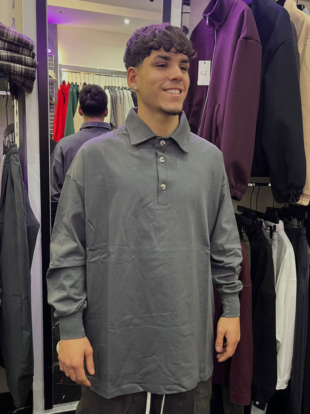 POLO MANICA LUNGA PIOMBO