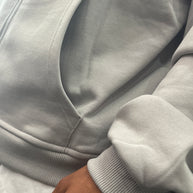 FELPA ZIP CAPPUCCIO GHIACCIO