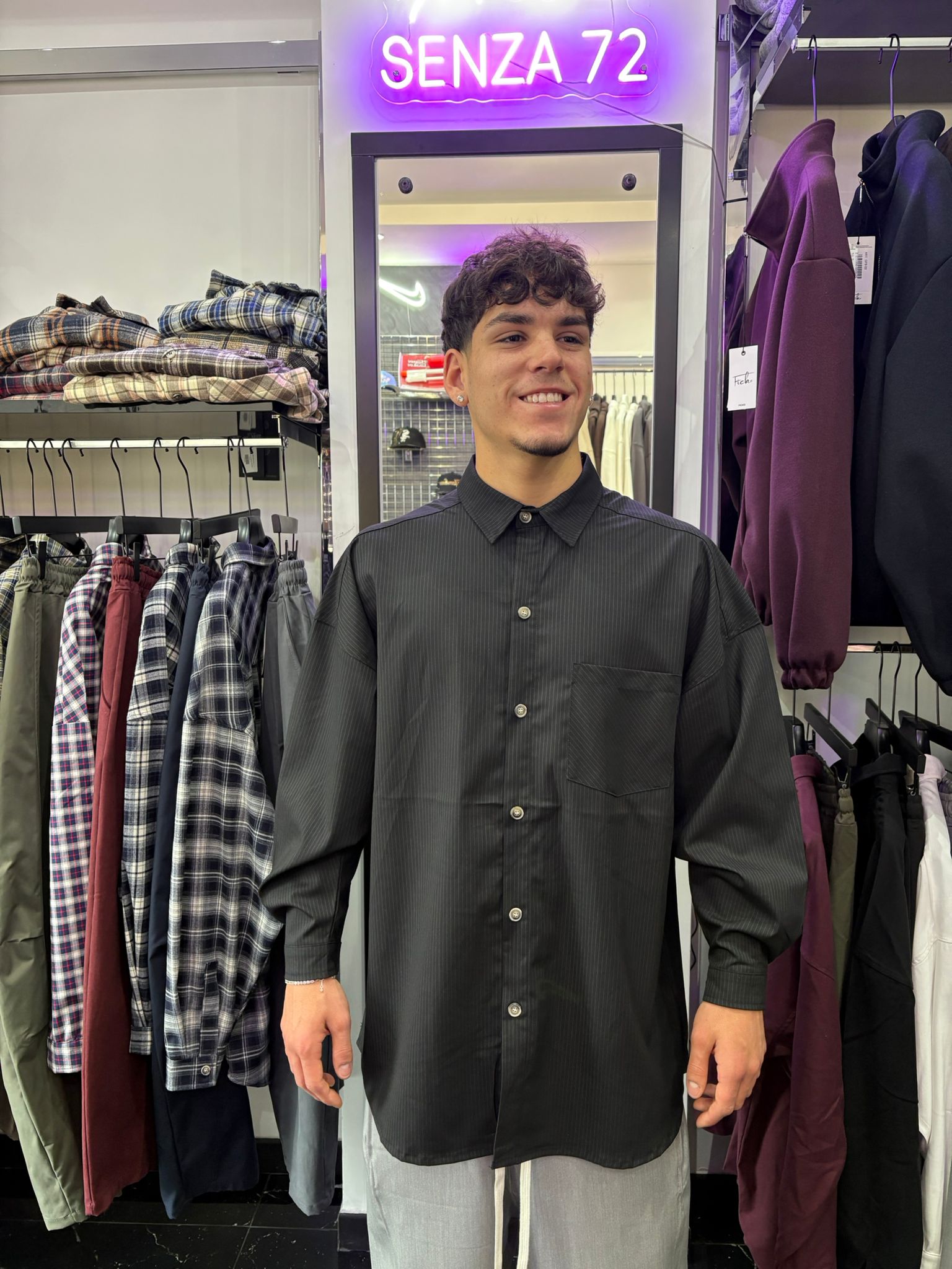 CAMICIONE A RIGHE OVER