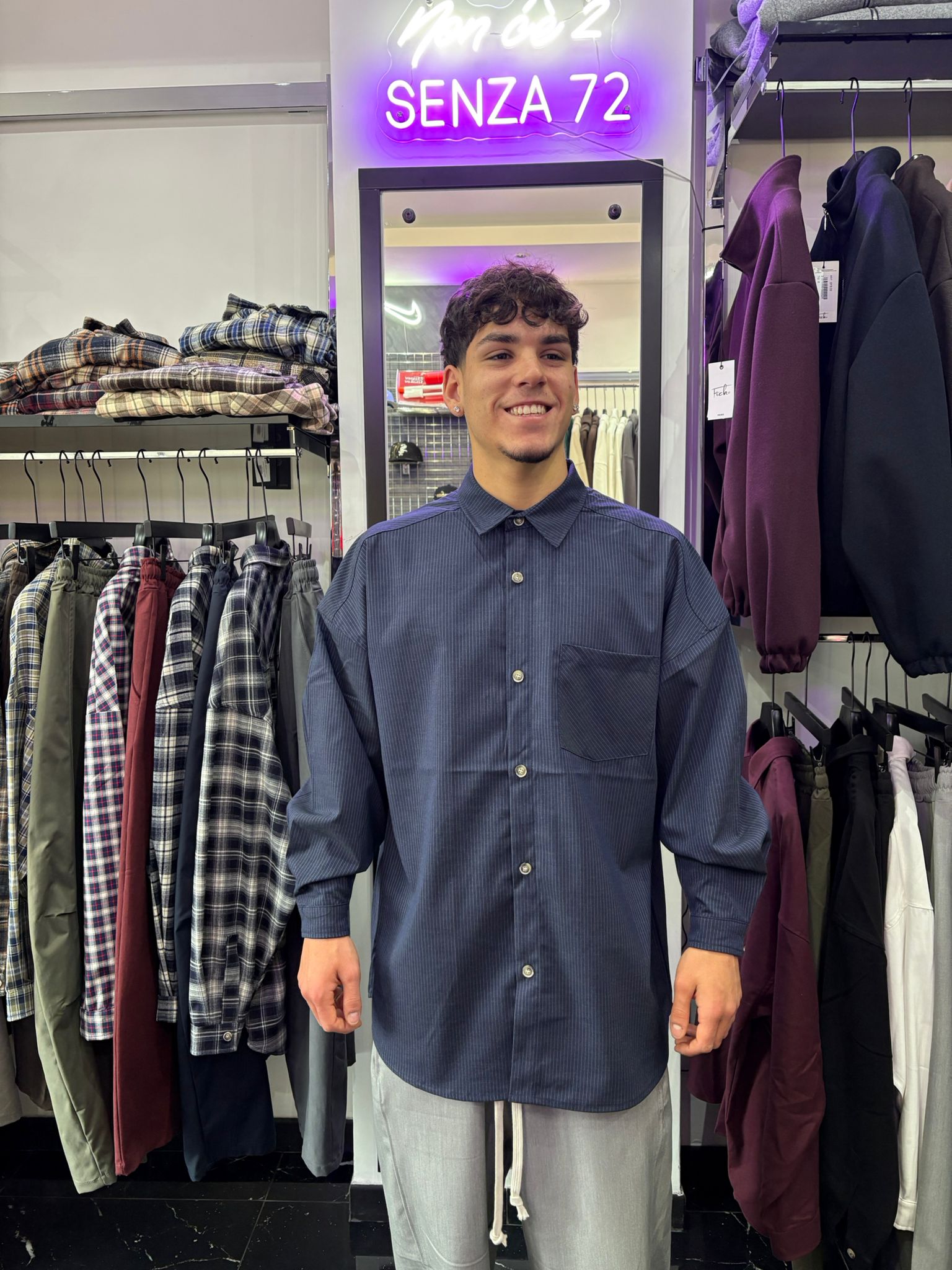 CAMICIONE A RIGHE OVER