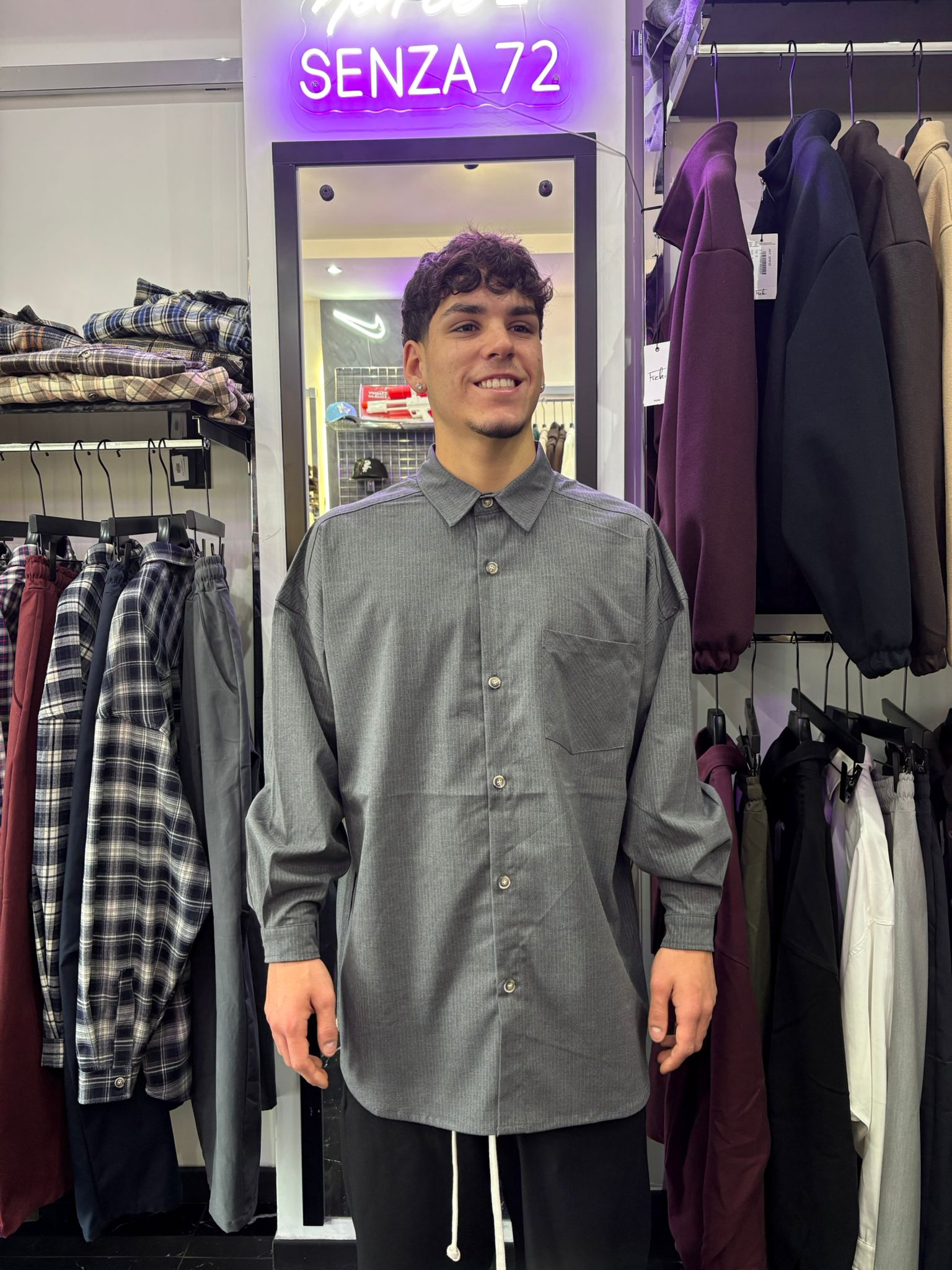 CAMICIONE A RIGHE OVER