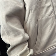 FELPA ZIP CAPPUCCIO BEIGE