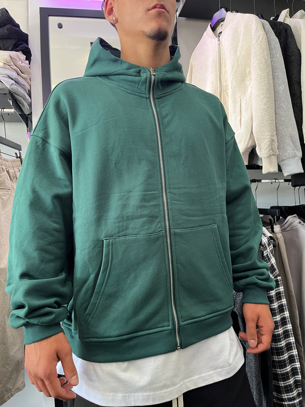 FELPA ZIP CAPPUCCIO VERDE GUCCI