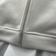 FELPA ZIP CAPPUCCIO BIANCO