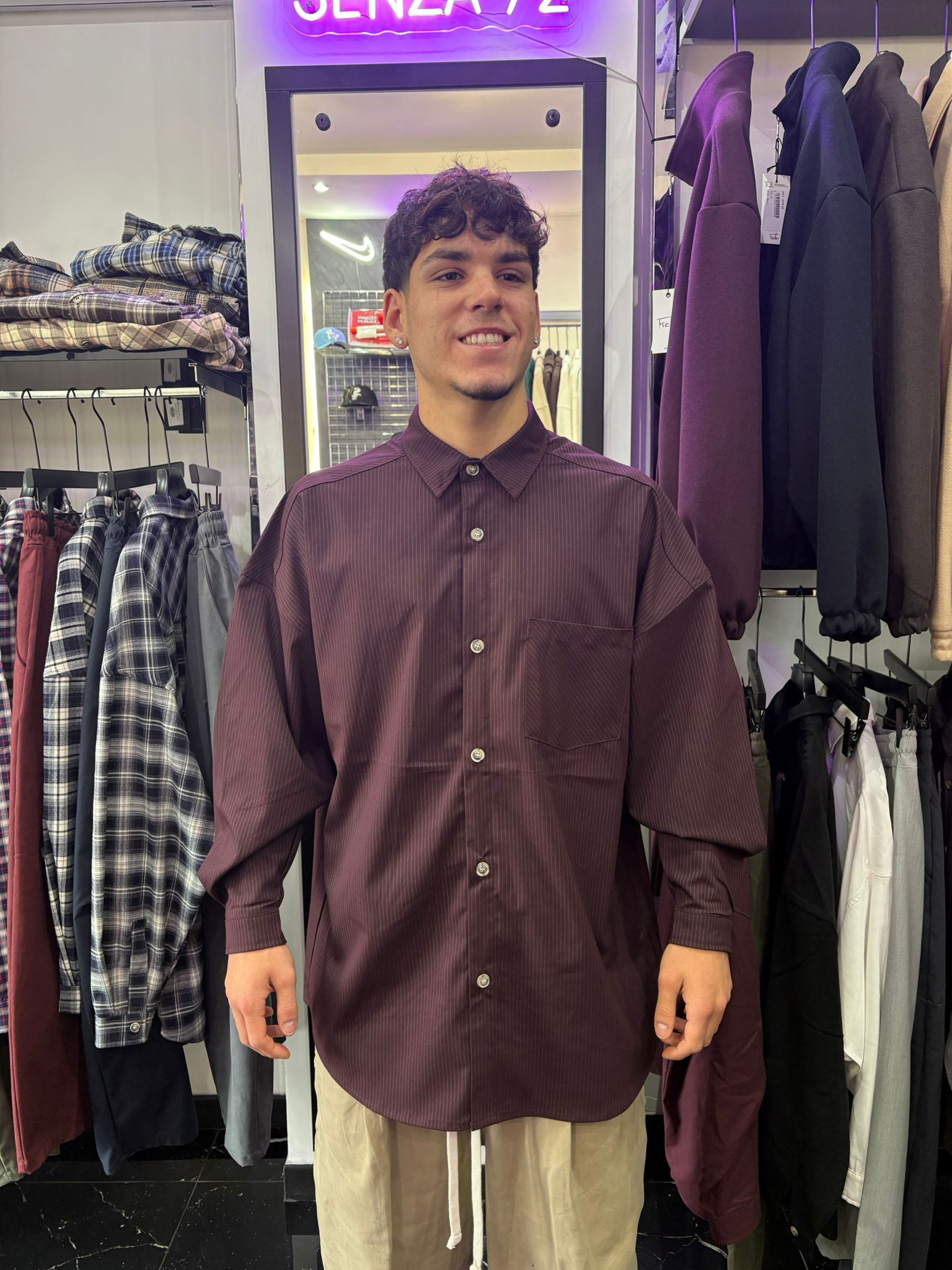 CAMICIONE A RIGHE OVER