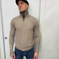 MAGLIA IN FILO MEZZA ZIP