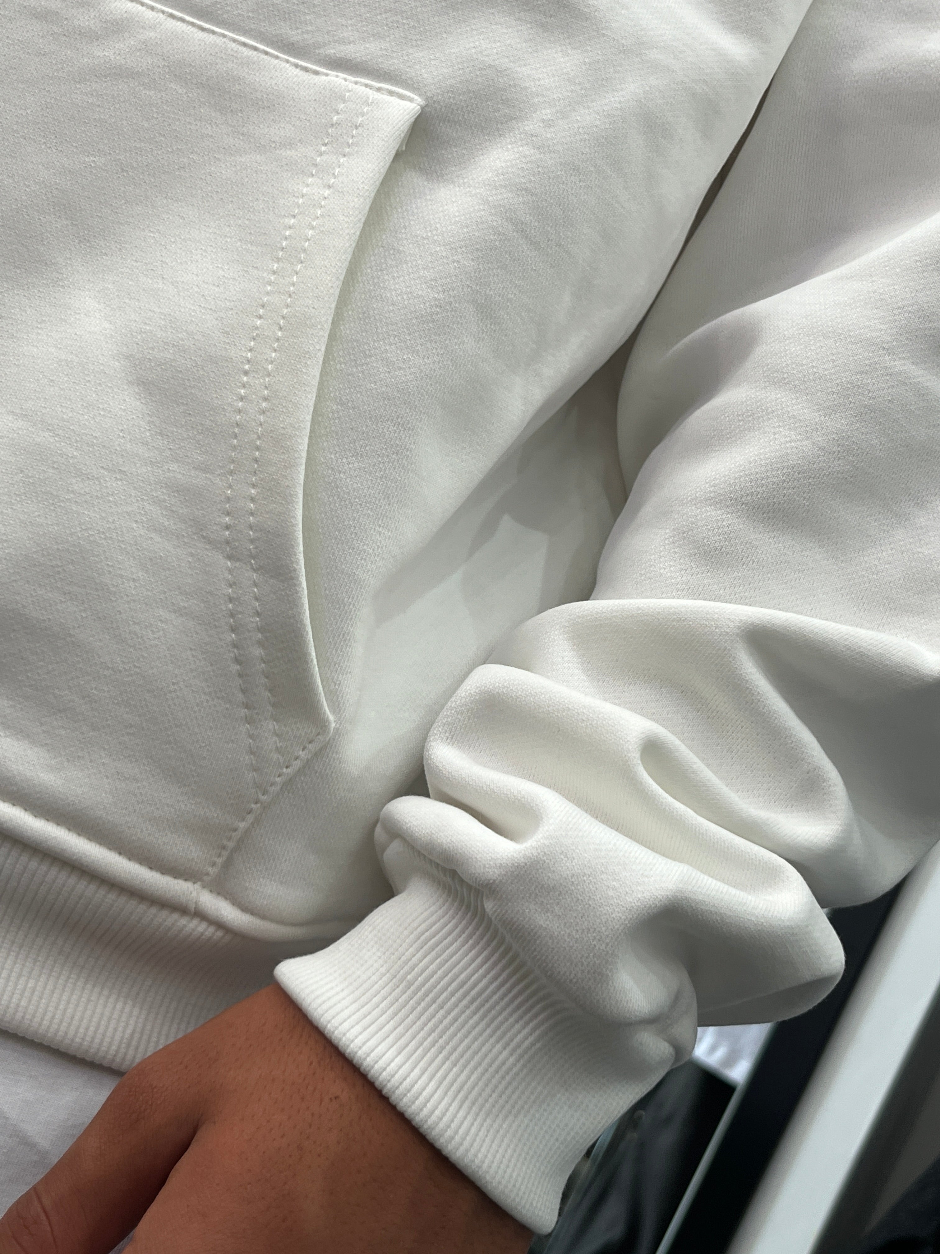 FELPA ZIP CAPPUCCIO BIANCO