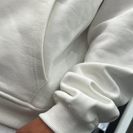 FELPA ZIP CAPPUCCIO BIANCO