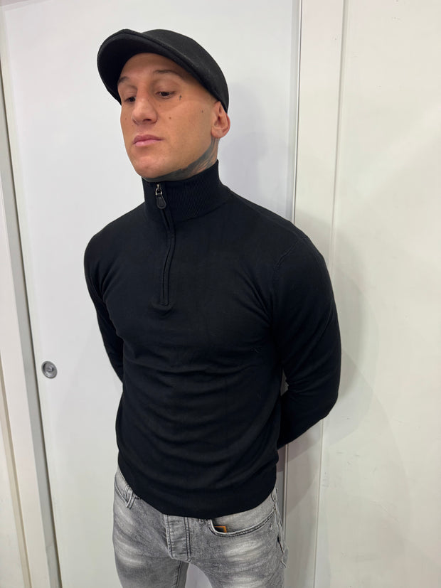 MAGLIA IN FILO MEZZA ZIP