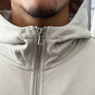 FELPA ZIP CAPPUCCIO BEIGE