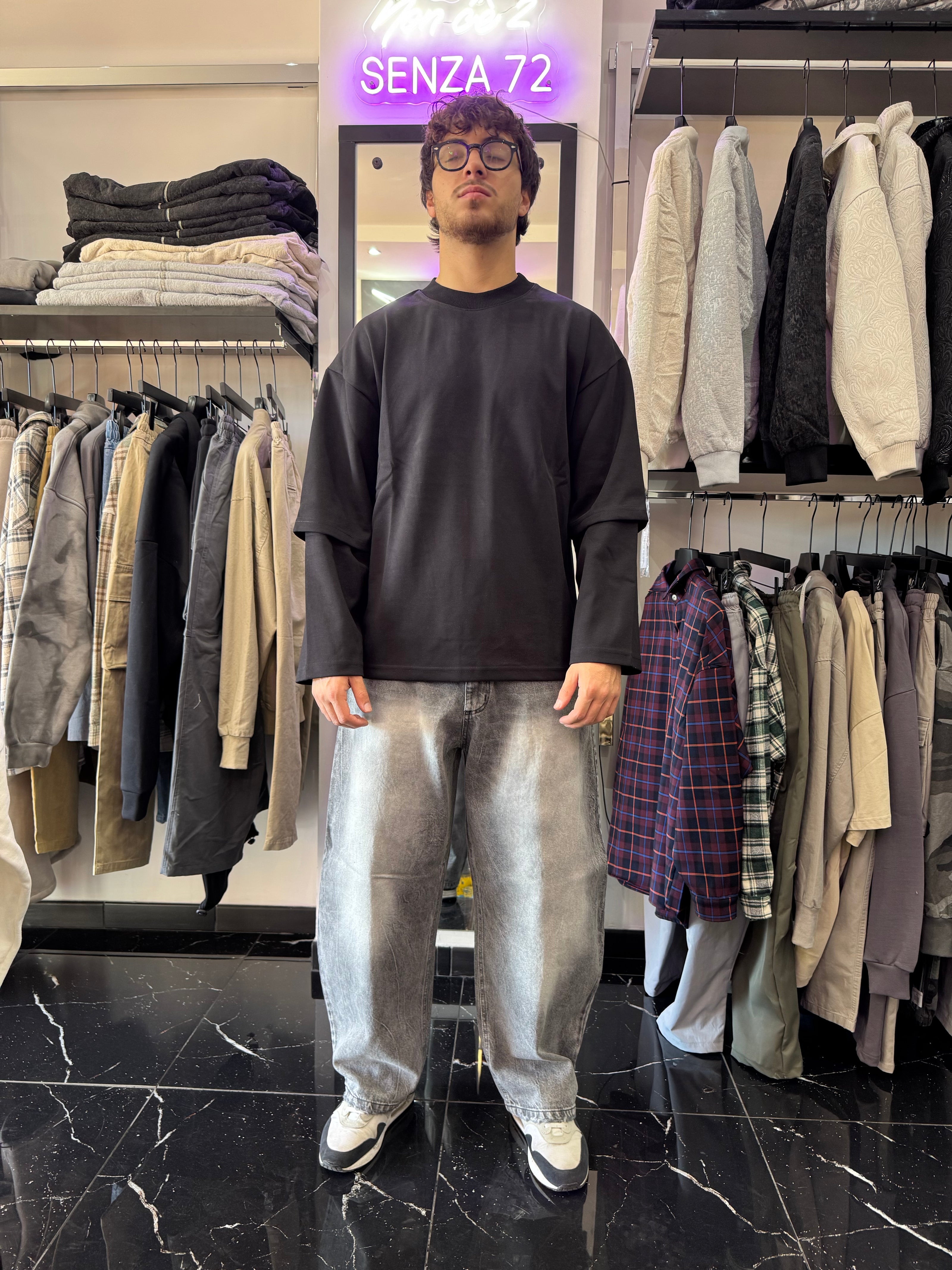 JEANS IN DENIM BALOON (GRIGIO)