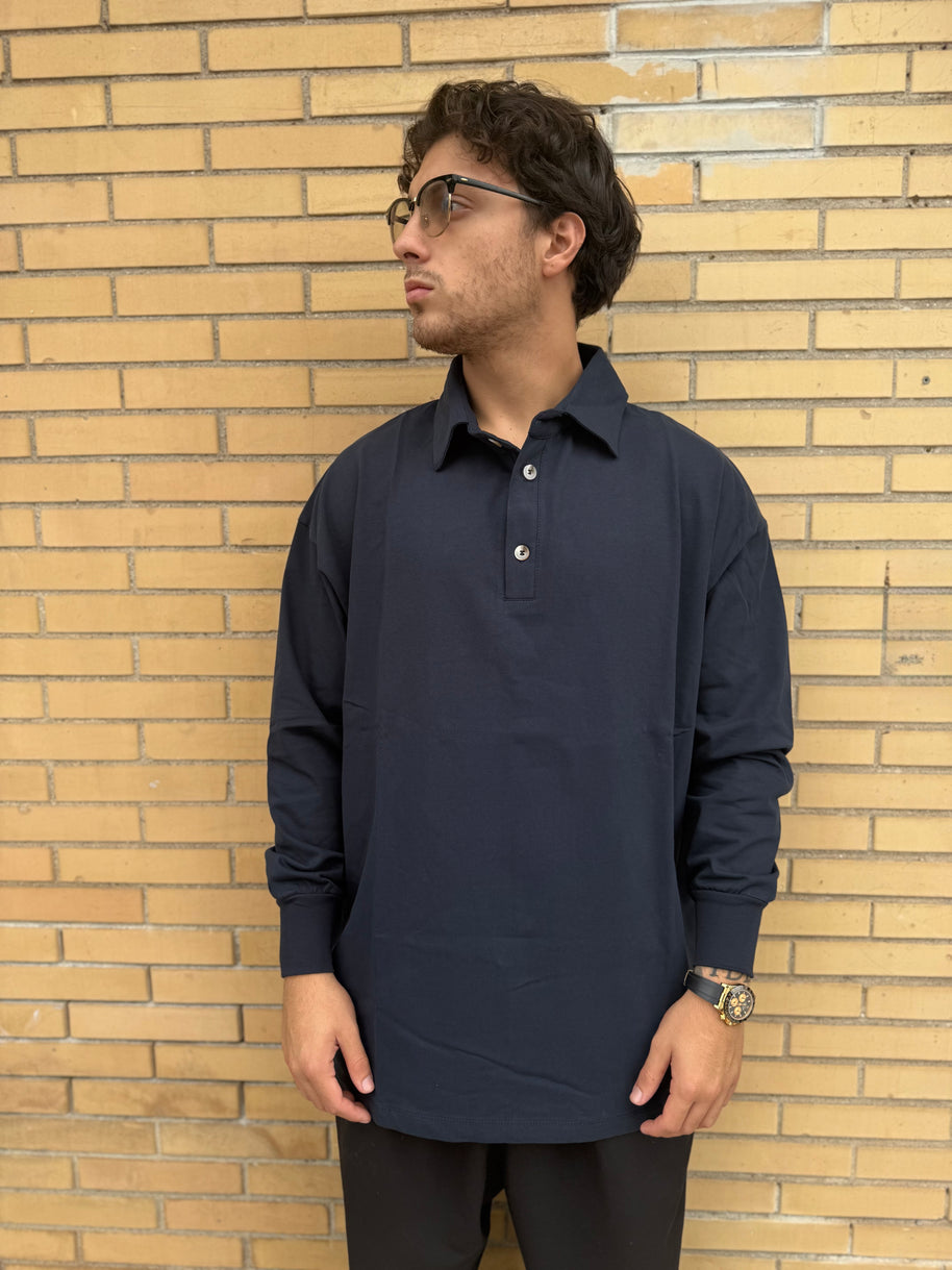 POLO MANICA LUNGA BLU