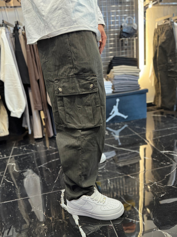 CARGO TASCHE LATERALI FONDO AMPIO MARRONE