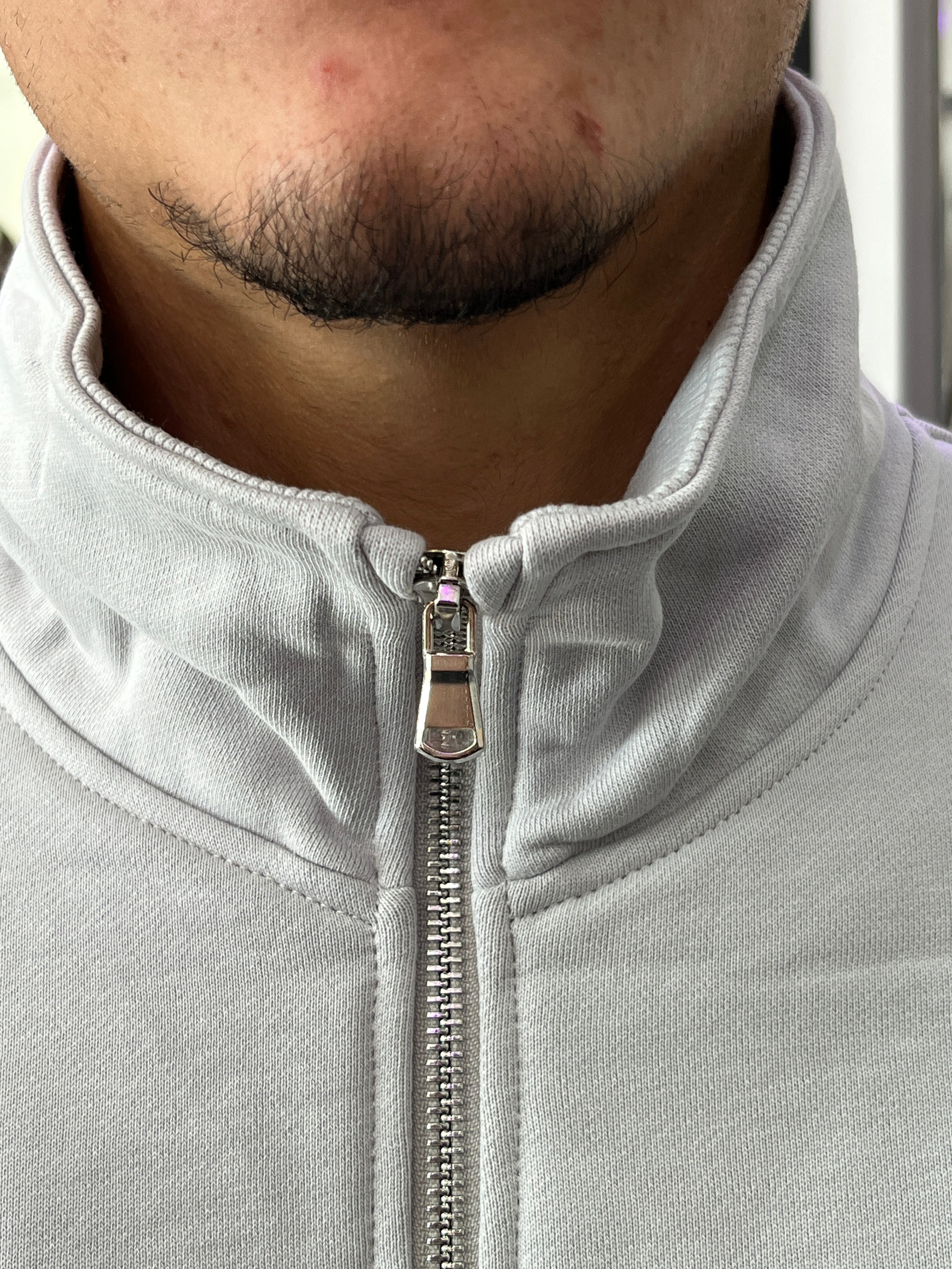 FELPA ZIP CROP GHIACCIO
