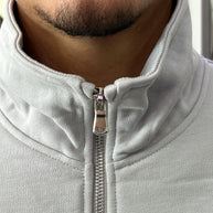 FELPA ZIP CROP GHIACCIO