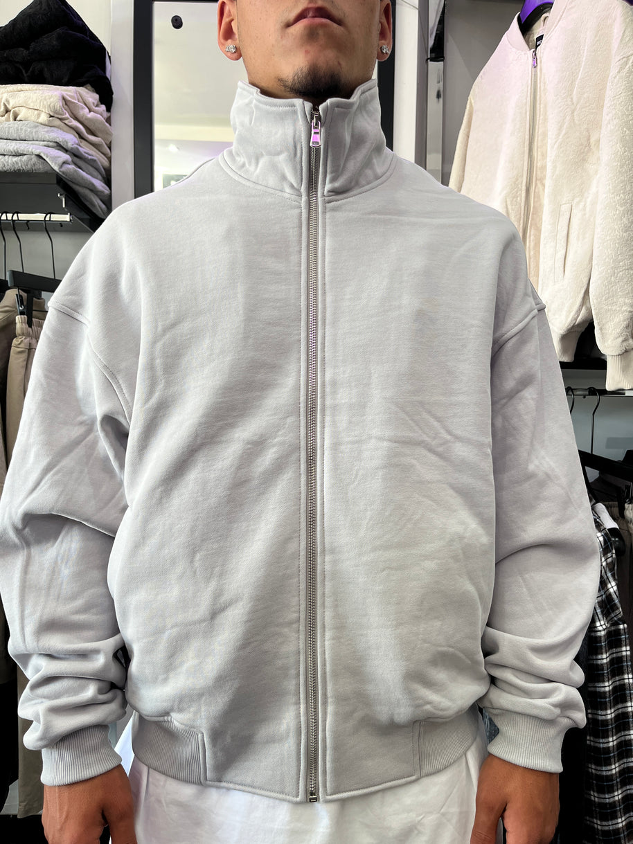 FELPA ZIP CROP GHIACCIO