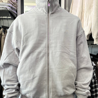 FELPA ZIP CROP GHIACCIO