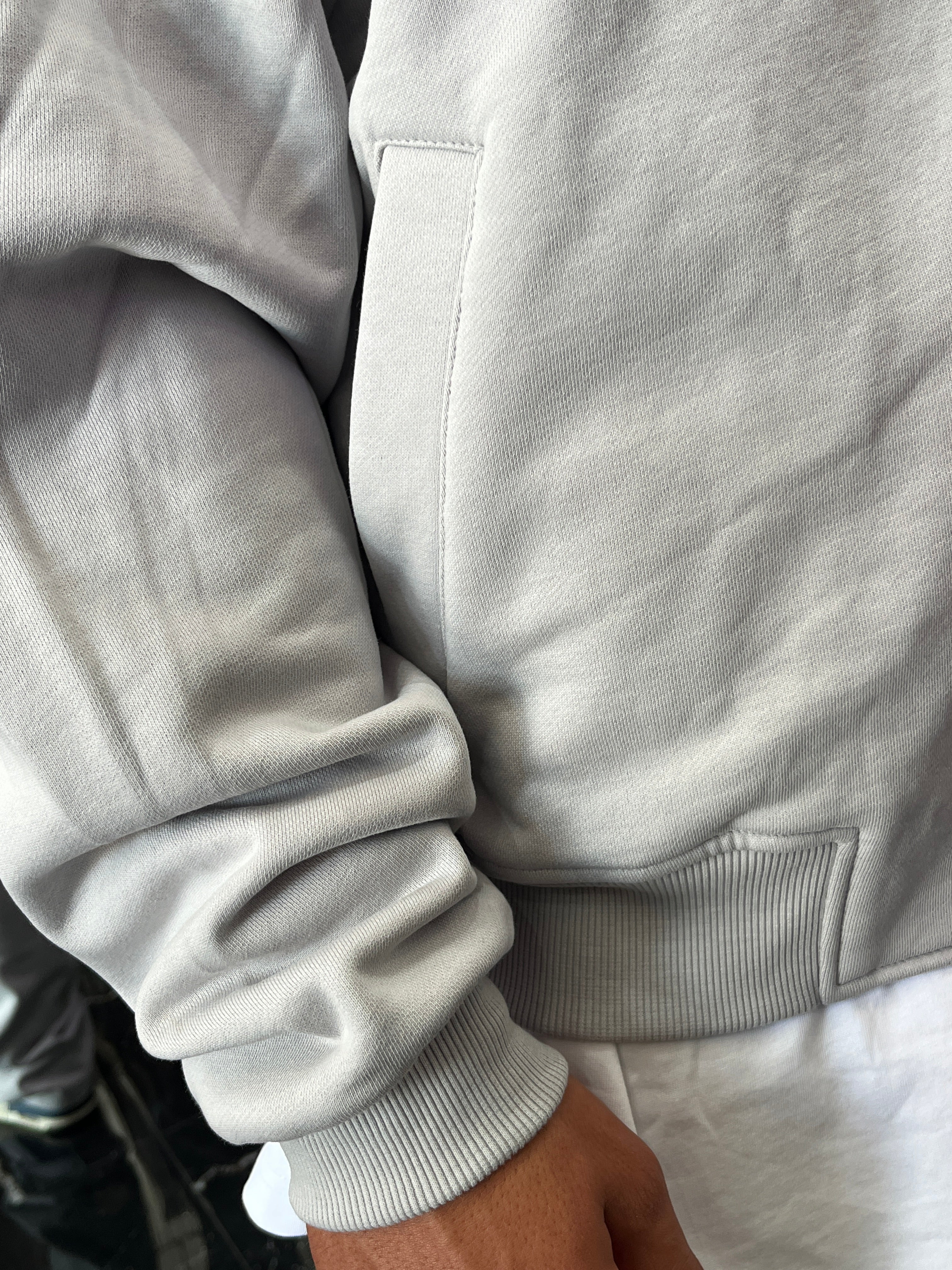 FELPA ZIP CROP GHIACCIO