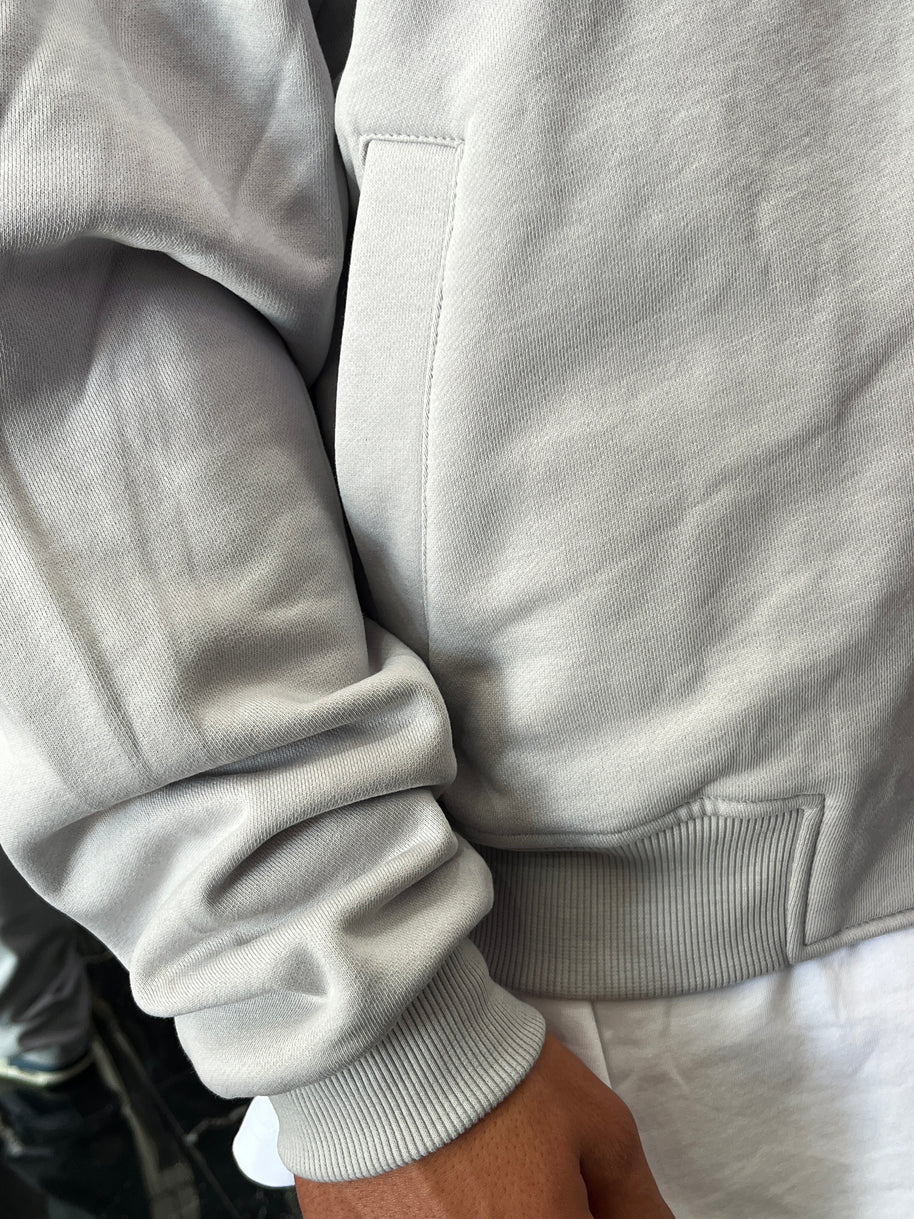 FELPA ZIP CROP GHIACCIO