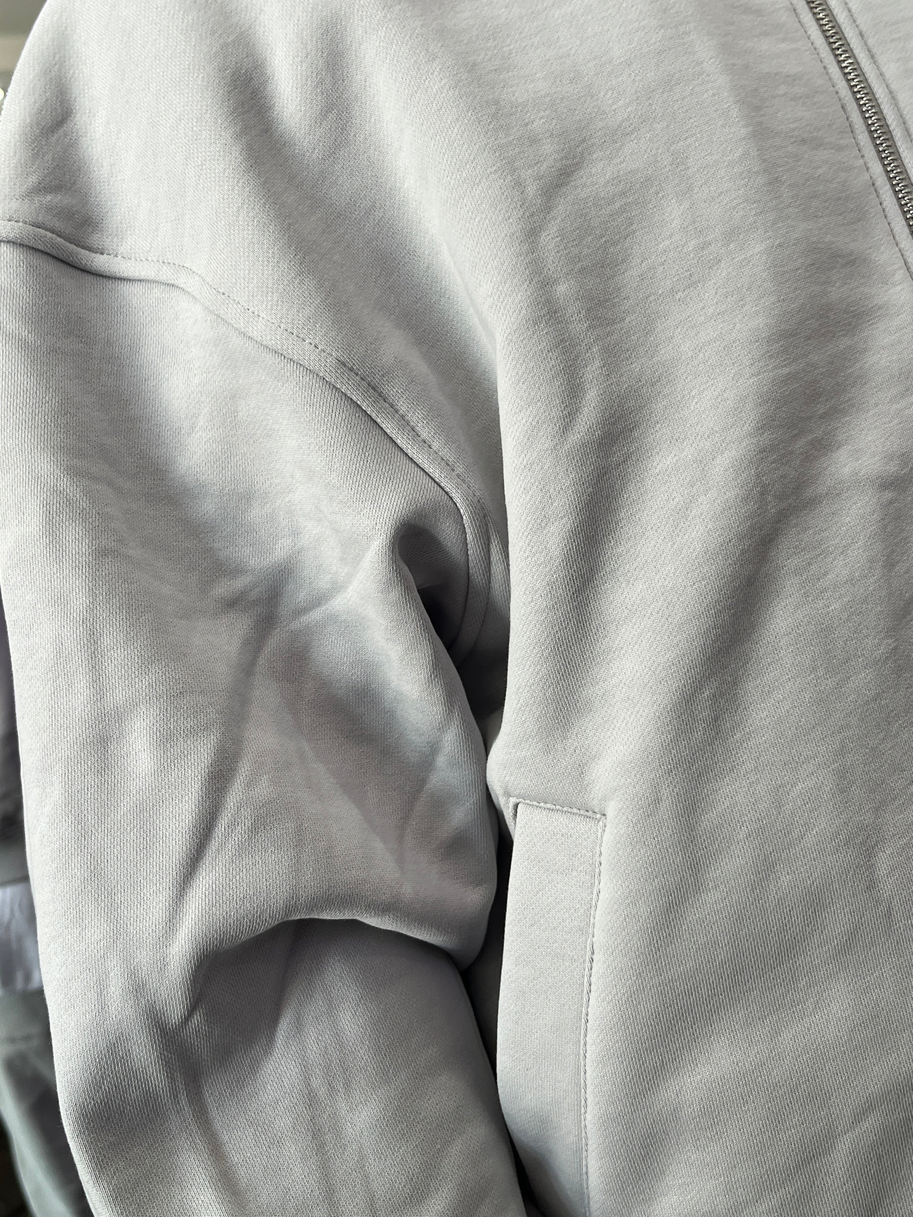 FELPA ZIP CROP GHIACCIO