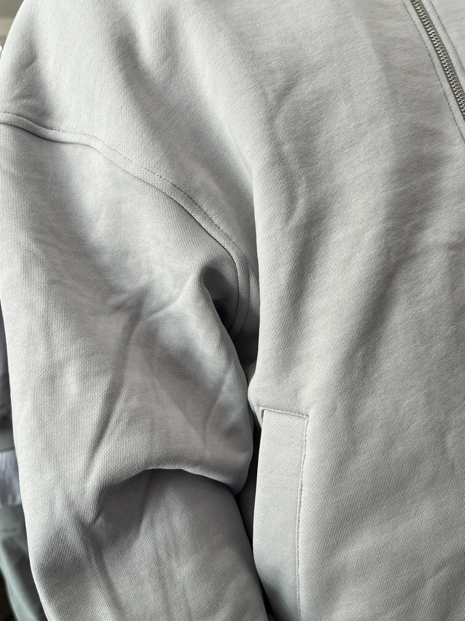 FELPA ZIP CROP GHIACCIO