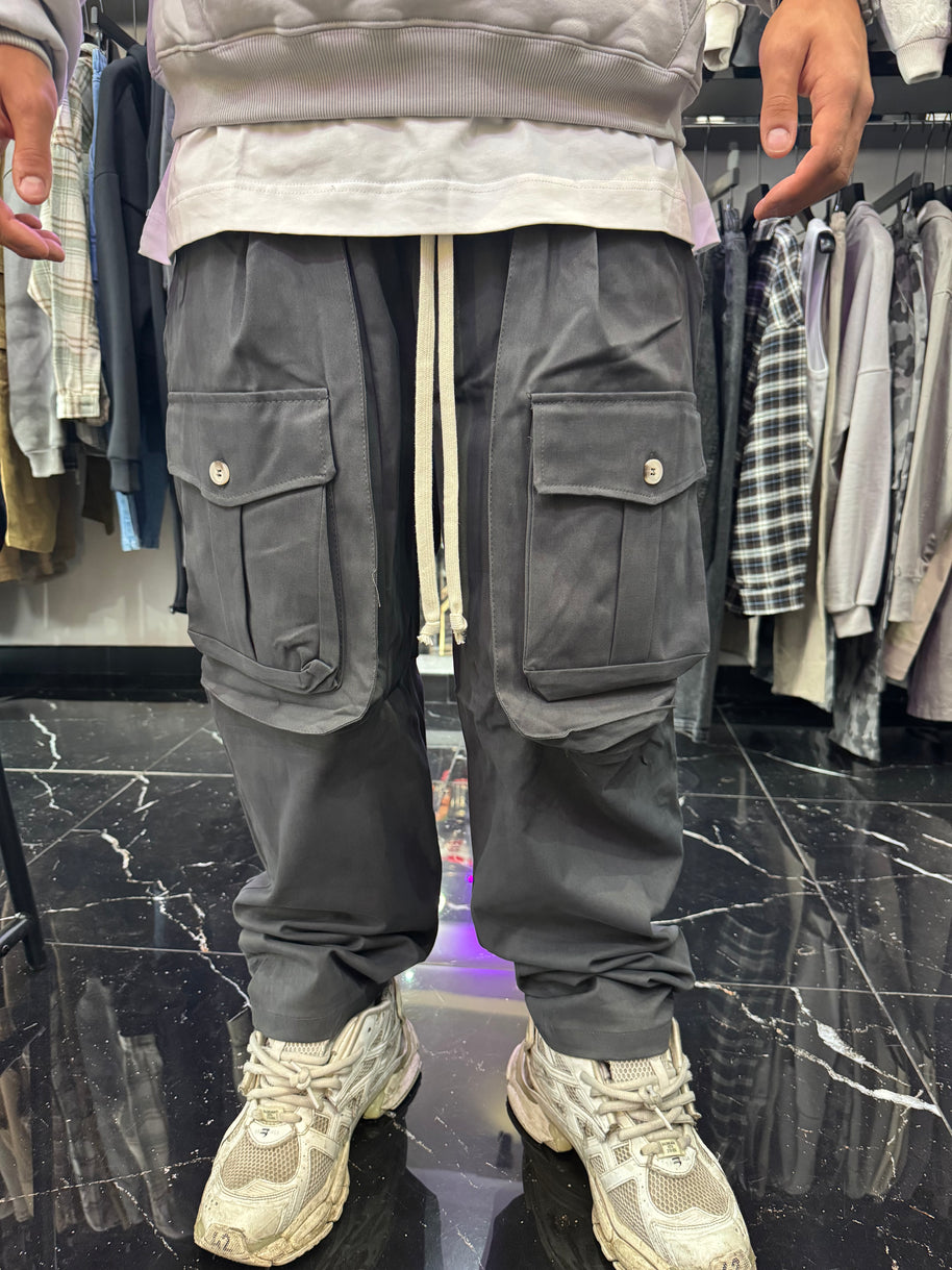 CARGO FRONTALE CON BOTTONE PIOMBO