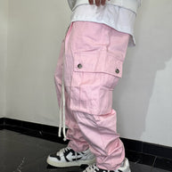 CARGO TASCHE LATERALI FONDO AMPIO (ROSA)