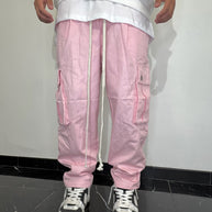 CARGO TASCHE LATERALI FONDO AMPIO (ROSA)