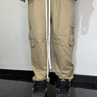 CARGO TASCHE LATERALI FONDO AMPIO (BEIGE)