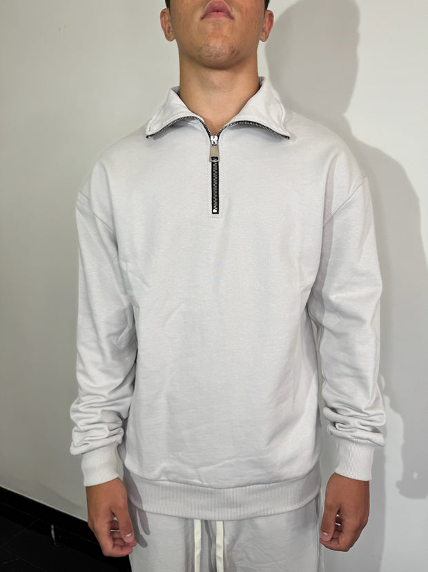 FELPA MEZZA ZIP (GHIACCIO)