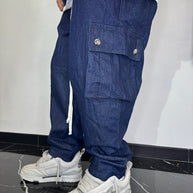 CORDINATO TASCHE LATERALI DENIM (BLU)