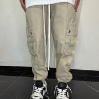 CARGO TASCHE LATERALI FONDO STRETTO (BEIGE)