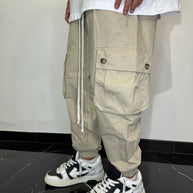 CARGO TASCHE LATERALI FONDO STRETTO (BEIGE)