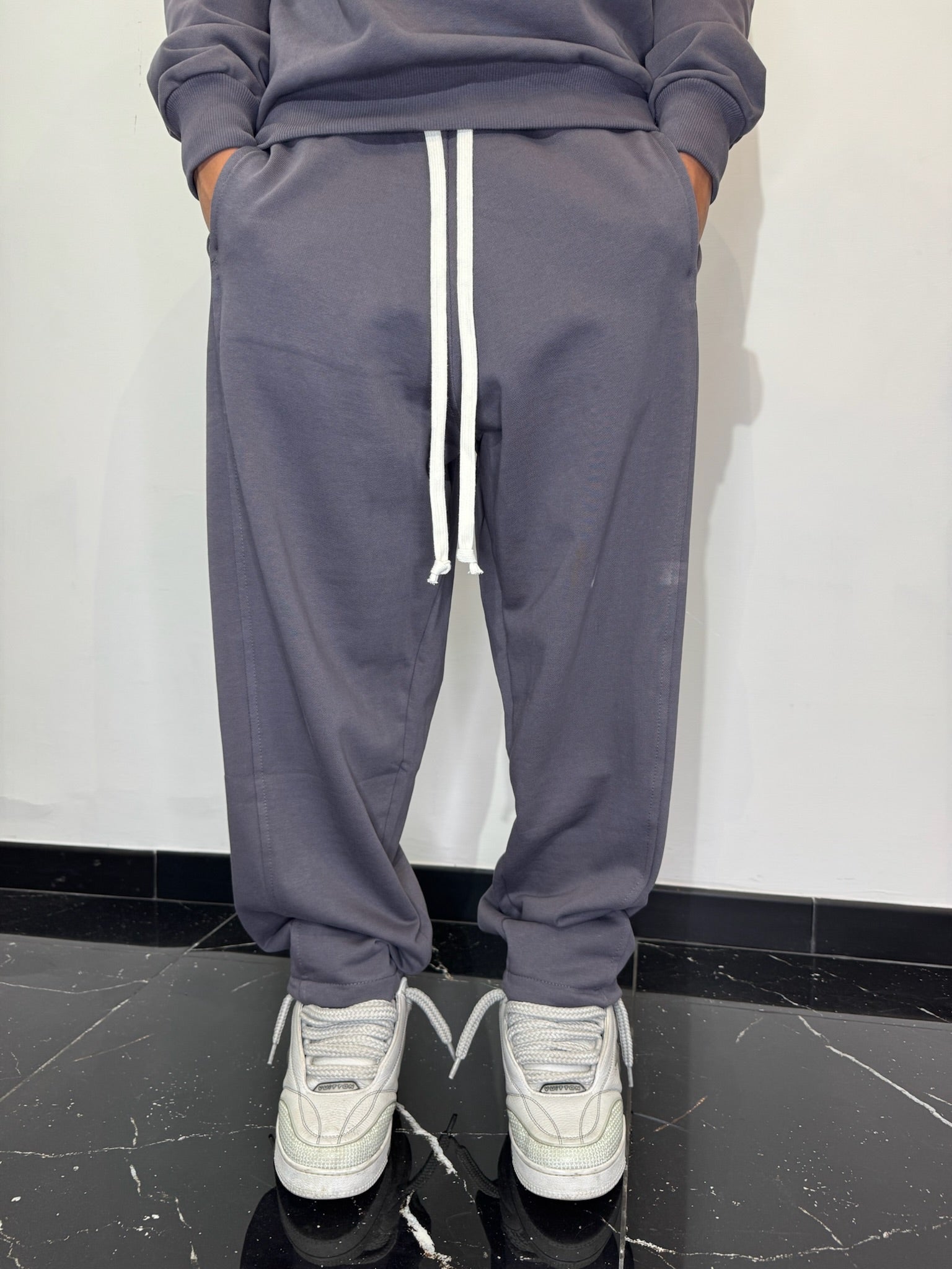 PANTALONE TUTA FONDO AMPIO (GRIGIO SCURO)