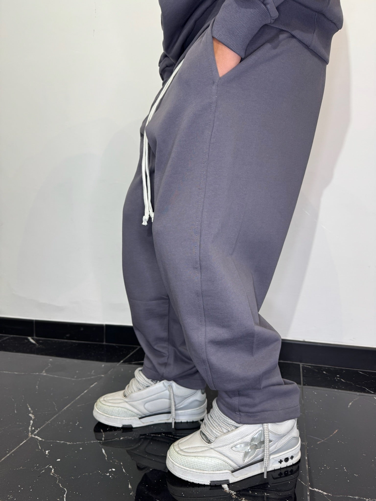 PANTALONE TUTA FONDO AMPIO (GRIGIO SCURO)