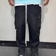 CARGO TASCHE LATERALI FONDO AMPIO (NERO)