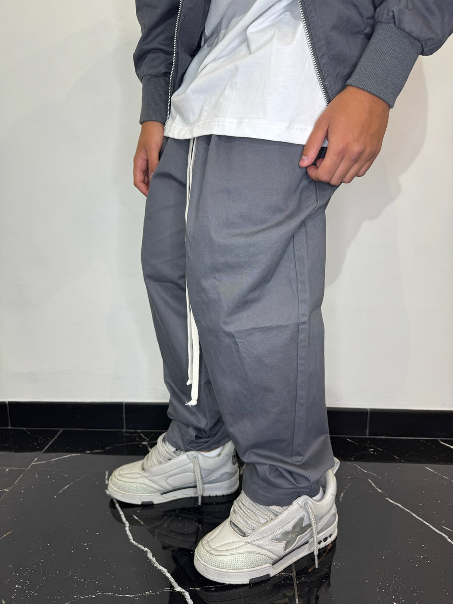 COORDINATO OVER COLLO ALTO (GRIGIO SCURO)