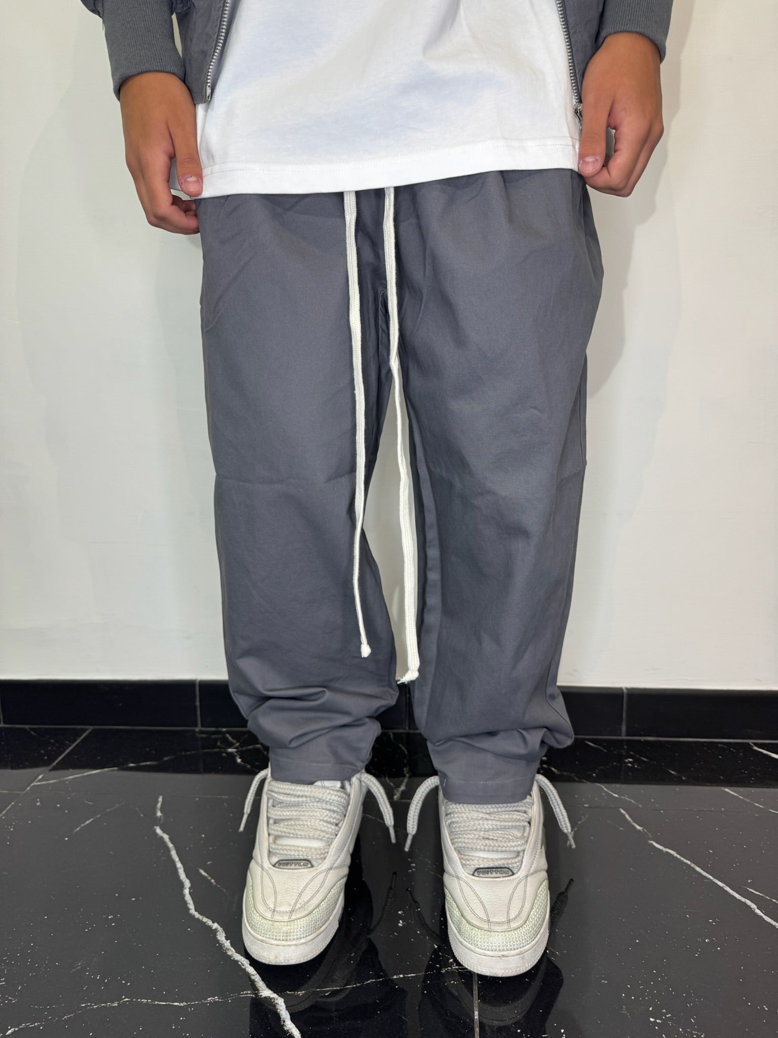 COORDINATO OVER COLLO ALTO (GRIGIO SCURO)
