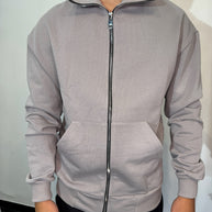 FELPA CON ZIP GRIGIA CHIARA
