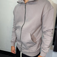 FELPA CON ZIP GRIGIA CHIARA