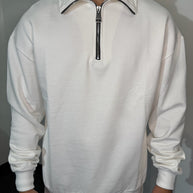 FELPA MEZZA ZIP (BIANCA)