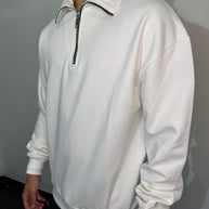 FELPA MEZZA ZIP (BIANCA)