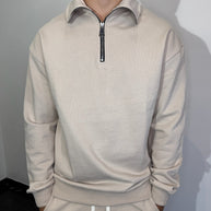 FELPA MEZZA ZIP (BEIGE)