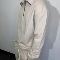 FELPA MEZZA ZIP (BEIGE)