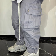 CARGO TASCHE LATERI FONDO AMPIO (GRIGIO CHIARO)