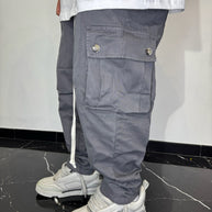 CARGO TASCHE LATERALI FONDO AMPIO (GRIGIO SCURO)